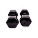 Ver imagem 1 de Dumbbell sextavado emborrachado (Par) 2KG - Preto