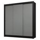 Ver imagem 3 de Guarda-roupa Casal 3 Portas de Correr Preto/cinza Sublime Madesa