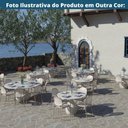 Ver imagem 6 de Kit 2 Cadeiras Empilhável Portofino Fratini Polipropileno Cor Preta e Assento Simulando Palha