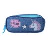Mochila Escolar Com Lancheira E Estojo I Believe Unicórnio Cor Azul - 5