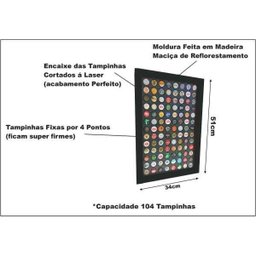 Quadro Porta Tampinhas Black Presente Criativo Amigo 104un - 6