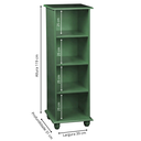 Ver imagem 4 de Estante Sevilha para Livros de Madeira 3 Prateleiras - Verde Kalle Laca