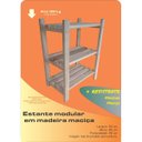 Ver imagem 1 de Estante Modular 3 Prateleiras Madeira Maciça 65x50x29 cm Sem Pintura NeonX