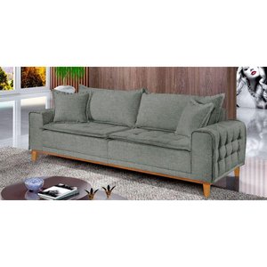 Sofá Fixo Orfeu 2 Lugares Luxo 160cm Castellar Móbile Cinza