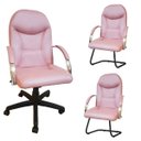 Ver imagem 1 de Kit 3 Cadeiras Escritório Day Rosê Gold 1 Giratória 2 Fixas Movelaria Toigo