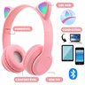Fone Bluetooth Orelha de Gato Led Colorido (rosa) - 4