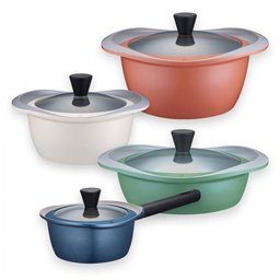 Kit 4X Panelas Cerâmica Natural Antiaderente Newtro - Roichen - 1