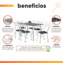 Ver imagem 5 de Conjunto de Mesa Itália com 6 Cadeiras 1,40m Artefamol Granito / Branco