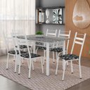Ver imagem 2 de Conjunto de Mesa Itália com 6 Cadeiras 1,40m Artefamol Granito / Branco