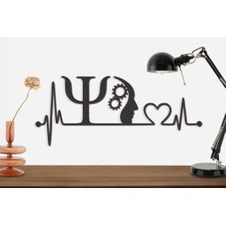Quadro Profissões PSICOLOGIA Mdf PREMIUM Decorativo - Preto - 3