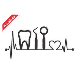 Quadro Profissões ODONTOLOGIA DENTISTA Mdf PREMIUM Decorativo - Preto - 1