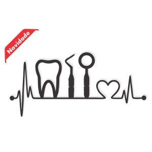 Quadro Profissões ODONTOLOGIA DENTISTA Mdf PREMIUM Decorativo - Preto