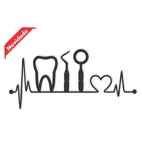 Quadro Profissões ODONTOLOGIA DENTISTA Mdf PREMIUM Decorativo - Preto