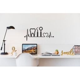Quadro Profissões ODONTOLOGIA DENTISTA Mdf PREMIUM Decorativo - Preto - 4