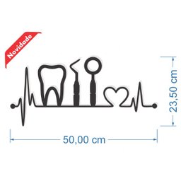 Quadro Profissões ODONTOLOGIA DENTISTA Mdf PREMIUM Decorativo - Preto - 2
