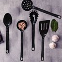 Ver imagem 2 de Jogo Conjunto de Talheres Nylon Utensílios Preto 5 Peças