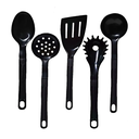 Ver imagem 1 de Jogo Conjunto de Talheres Nylon Utensílios Preto 5 Peças