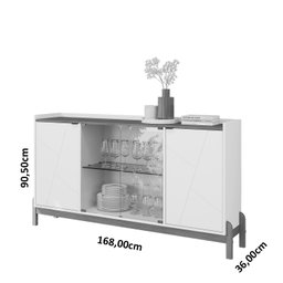 Buffet Bari Branco com Cedro - Móveis Casa D - 5