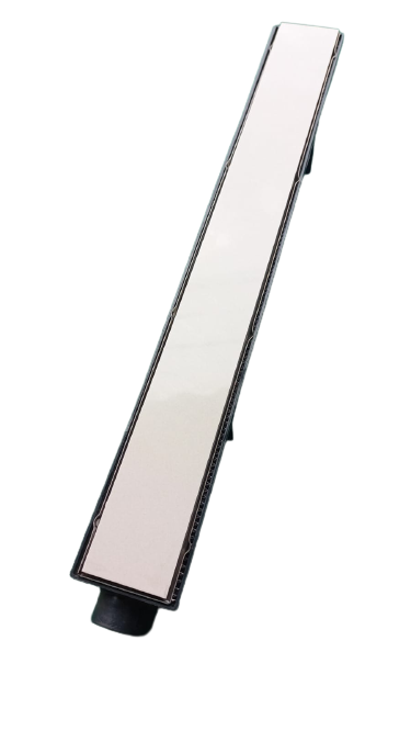 Ralo Linear Invisível 6x50 modelo Cola Piso Porcelanato com Tela Anti Insetos e Coletor Preto - Fico - 9