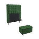 Ver imagem 1 de Kit Cabeceira Estofada Decorativa Box Rana 90 Para Cama de Solteiro e Calçadeira Sagitarius Sued Ver