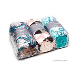 Kit Atacado 3 Jogos de Cama Solteiro Estampado Vivaldi Ref 85.70.0003 - Estampa Sortida, não é possi