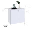 Ver imagem 3 de Armário Baixo com 02 Portas 75x80x42cm Wlab80 Branco Chess