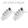 KIT COM 2 ADAPTADOR UNIVERSAL 2P+T 4 TOMADA COM CHAVE LIGA/DESLIGA - 1
