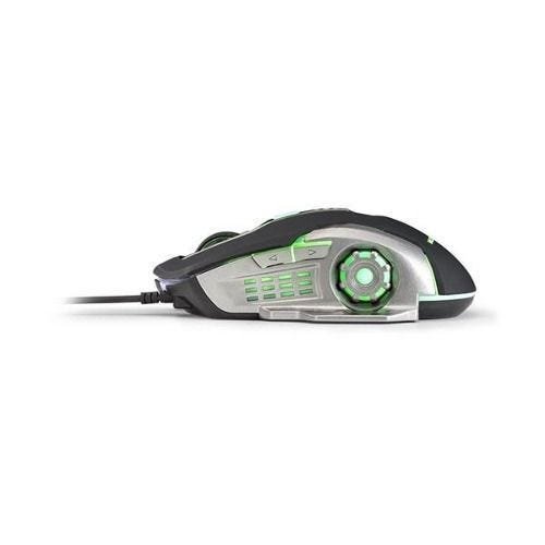 Mouse Gamer Multilaser 2400DPI Preto / Grafite Com LED Verde MO269 - Prateado - 3