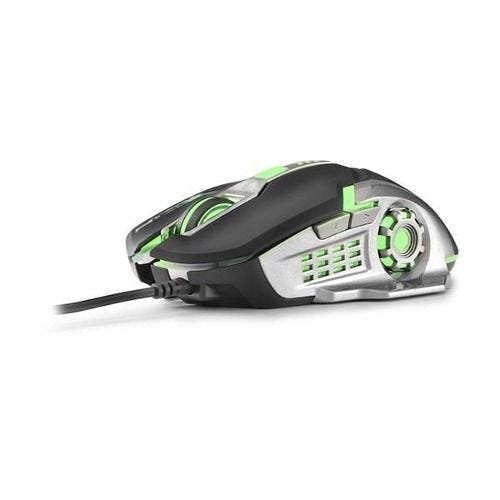 Mouse Gamer Multilaser 2400DPI Preto / Grafite Com LED Verde MO269 - Prateado - 2