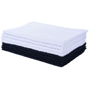 Kit 8 Toalhas Rosto Salão Perfeito Estilo - Preto e Branco