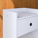 Ver imagem 3 de Kit Mesas Cabeceira Pequena Quarto Gaveta Nicho Aparador Buffet Cantinho Café Prateleira Retrô -