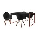Ver imagem 2 de Mesa Jantar Industrial Filadélfia Preta 137x90cm Base Cobre com 4 Poltronas Pretas Eames Eiffel Made
