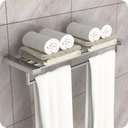 Ver imagem 1 de Toalheiro Hotel de Parede Porta Toalha Duplo Inox Master