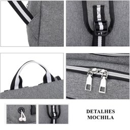 Mochila Para Viagem Faculdade Trabalho Saída Fone E Usb - 5