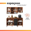 Ver imagem 7 de Armário de Cozinha Completa com Adega 6 Portas 3 Gavetas Favorita Natura / Preto