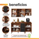 Ver imagem 4 de Armário de Cozinha Completa com Adega 6 Portas 3 Gavetas Favorita Natura / Preto
