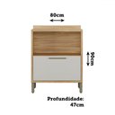 Ver imagem 3 de Balcão de Cozinha 80 Cm 1 Porta 1 Gaveta 100% Mdf Amêndoa/off White - Rio Doce