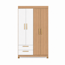 Ver imagem 1 de Guarda-Roupa 4 Portas e 2 Gavetas Smart Freijó/Branco