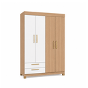 Ver imagem 3 de Guarda-Roupa 4 Portas e 2 Gavetas Smart Freijó/Branco