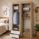 Ver imagem 6 de Guarda-Roupa 4 Portas e 2 Gavetas Smart Freijó/Branco