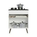 Ver imagem 3 de Balcão de Cozinha para Cooktop 1 Porta 1 Gaveta 70cm Retrô Florença Multimóveis MP2429 Branco