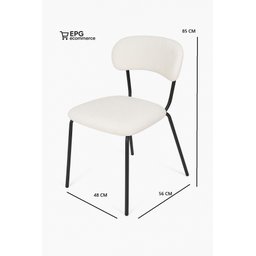 Conjunto 4 Cadeiras Jantar Moderna Design Lançamento:off White/preto - 7