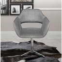 Ver imagem 4 de Poltrona Zara Giratória Decorativa com Base de Metal Linho Cinza 320 Bella Decor