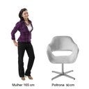 Ver imagem 2 de Poltrona Zara Giratória Decorativa com Base de Metal Linho Cinza 320 Bella Decor