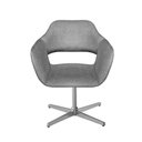 Ver imagem 1 de Poltrona Zara Giratória Decorativa com Base de Metal Linho Cinza 320 Bella Decor