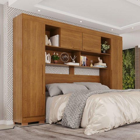 Guarda-roupa Casal Modulado Odin Premium com Pés 4 Portas Cinamomo - Pnr Móveis