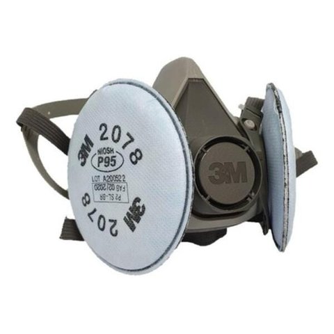 Respirador 6200 3M Com Par De Filtro 2078 3M Pff2 Com Carvao