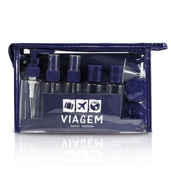 Kit Frascos Viagem 10 Peças Jacki Design Akm19760 Cor:Azul - 1