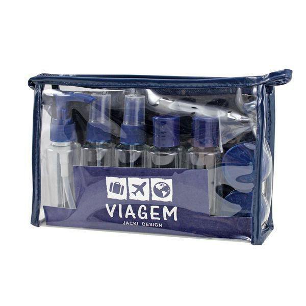 Kit Frascos Viagem 10 Peças Jacki Design Akm19760 Cor:Azul - 2