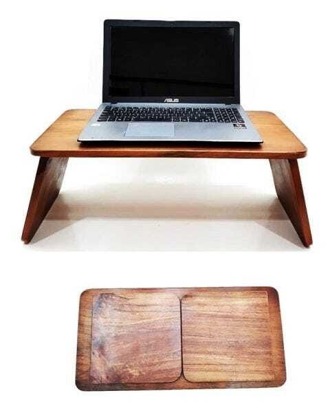 Suporte Mesa Multiuso de Notebook e Alimentação de Madeira Maciça de Cama - 6